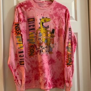 Custom DIY Tie Dye Long Sleeve Nickelodeon Shirt
